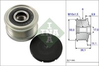 Schaeffler INA 535010310 - Nº art. herramienta recomendada: VKN 350<br>para n° fabricante: F-550532.XX<br>para n° fabricante: F-556500.XX<br>Ancho [mm]: 36,1<br>Número de nervaduras: 6<br>Diámetro interior [mm]: 17<br>Diámetro exterior [mm]: 59<br>Artículo complementario / información complementaria 2: se requiere herramiente especial para montaje<br>