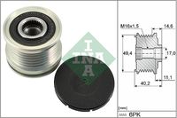 Schaeffler INA 535012410 - Corriente de carga alternador [A]: 140<br>Corriente de carga alternador [A]: 180<br>Limitación del fabricante alternador trifásico: Valeo<br>Número de nervaduras: 6<br>Peso [kg]: 0,58<br>para OE N°: 045 903 119 A<br>Artículo complementario / información complementaria 2: con tapa<br>