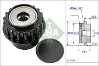 Schaeffler INA 535017510 - Rueda libre alternador