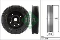 Schaeffler INA 544015810 - Ancho [mm]: 30<br>Diámetro interior [mm]: 16<br>Diámetro exterior [mm]: 143<br>Número de nervaduras: 5<br>Peso [kg]: 1,96<br>Parámetro: 6PK<br>Artículo complementario / información complementaria 2: con tornillo<br>