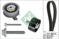 Schaeffler INA 530071110 - Ancho [mm]: 20<br>Número de dientes: 163<br>Peso [kg]: 0,647<br>Equipos/Rodillos: incl. rodillo tensor<br>Equipos/Rodillos: incl. polea de inversión<br>Material de las correas: HNBR (Acrilo Nitrilo Butadieno Hidrogenado)<br>