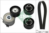 Schaeffler INA 529040410 - Unidades accionadas: Alternador<br>año construcción hasta: 09/2005<br>Equipamiento de vehículo: para vehículos sin aire acondicionado<br>Longitud 1 [mm]: 1345<br>Número de nervaduras: 6<br>Artículo complementario / información complementaria 2: Revisar/sustituir poleas libres del alternador<br>SVHC: No existen sustancias SVHC<br>