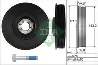 Schaeffler INA 544003920 - Unidades accionadas: Alternador<br>Diámetro [mm]: 153<br>Ancho [mm]: 26,5<br>Peso [kg]: 2,29<br>Número de nervaduras: 6<br>Diámetro interior [mm]: 30<br>Vibración: con amortiguador de vibraciones<br>peso [g]: 2290<br>Artículo complementario / información complementaria 2: con tornillo<br>