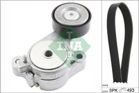 Schaeffler INA 529034010 - Unidades accionadas: Alternador<br>Longitud [mm]: 491<br>Número de nervaduras: 5<br>Peso [kg]: 0,590<br>Material de las correas: EPDM (Ethylen-Propylen-Dien-Caucho)<br>Artículo complementario / información complementaria 2: con elemento tensor<br>