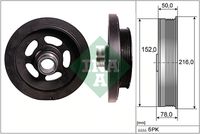 Schaeffler INA 544011110 - Código de motor: OM 612.981<br>Espesor [mm]: 80<br>Diámetro interior [mm]: 32<br>Diámetro exterior [mm]: 220<br>Número de nervaduras: 5<br>Parámetro: 6PK<br>Peso [kg]: 3,157<br>