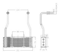 NRF 31068 - Diámetro de entrada 1 [mm]: 10,3<br>Diámetro de salida 1 [mm]: 10,3<br>Calidad: Premium<br>Restricción de fabricante: VALEO<br>Material: Cobre<br>Material: Latón<br>Longitud de red [mm]: 160<br>Ancho de red [mm]: 70<br>Profundidad de red [mm]: 35<br>