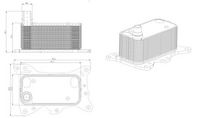 NRF 31835 - Tipo de refrigeración: rerigerado por agua<br>Profundidad de red [mm]: 89<br>Longitud de red [mm]: 183<br>Ancho de red [mm]: 123<br>Material: Aluminio<br>Número de nervaduras: 31<br>Ø salida [mm]: 20<br>Artículo complementario/Información complementaria: sin alojamiento del filtro de aceite<br>Artículo complementario/Información complementaria: sin juntas<br>Artículo complementario / información complementaria 2: sin filtro<br>