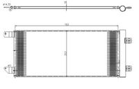 NRF 350452 - Versión: 1<br>Profundidad de red [mm]: 16<br>Longitud de red [mm]: 742<br>Ancho de red [mm]: 331<br>Propiedad química: resistente a la corrosión<br>Ø entrada [mm]: 14,4<br>Material: Aluminio<br>Artículo complementario/Información complementaria: con relleno de nitrógeno<br>Ø salida [mm]: 11,1<br>Agente frigorífico: R 134 a<br>Agente frigorífico: R 1234yf<br>Artículo complementario / información complementaria 2: sin secador<br>