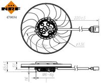 NRF 470034 - Lado de montaje: izquierda<br>Zonas climáticas: para zonas de clima cálido<br>Restricción de fabricante: MAGNA<br>Potencia nominal [W]: 400<br>Artículo complementario / información complementaria 2: sin bastidor de ventilador radiador (armazón)<br>Artículo complementario / información complementaria 2: Motor sin escobillas<br>