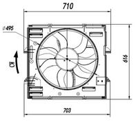 NRF 47921 - Equipamiento de vehículo: para vehículos sin aire acondicionado<br>Diámetro [mm]: 410<br>Calefacción / Refrigeración: Ventilador simple<br>Tensión [V]: 12<br>Artículo complementario / información complementaria 2: sin bastidor de ventilador radiador (armazón)<br>