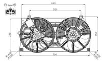 NRF 47940 - Tensión [V]: 12<br>Diámetro [mm]: 340<br>Material: Plástico<br>Calefacción / Refrigeración: Ventilador doble<br>Sentido de giro: Sentido de giro a la derecha (horario)<br>Diámetro 2 [mm]: 340<br>