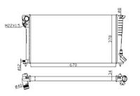 NRF 509510A - año construcción desde: 02/1997<br>Material: Aluminio<br>Longitud de red [mm]: 669<br>Ancho de red [mm]: 366<br>Profundidad de red [mm]: 34<br>Artículo complementario / información complementaria 2: con piezas de montaje<br>Tipo radiador: Aletas refrigeración soldadas<br>