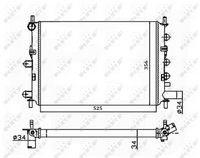 NRF 514436A - Equipamiento de vehículo: para vehículos con climatizador<br>Material: Aluminio<br>Longitud de red [mm]: 524<br>Ancho de red [mm]: 356<br>Profundidad de red [mm]: 34<br>Artículo complementario / información complementaria 2: con piezas de montaje<br>Tipo radiador: Aletas refrigeración soldadas<br>