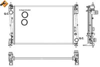 NRF 53017 - Material aletas refrigeradoras: Aluminio<br>Profundidad de red [mm]: 18<br>Longitud de red [mm]: 625<br>Ancho de red [mm]: 415<br>Ø entrada [mm]: 38,5<br>Ø salida [mm]: 38,5<br>Tipo radiador: Aletas refrigeración unidas mecánicamente<br>Artículo complementario / información complementaria 2: sin depósito de compensación<br>Artículo complementario / información complementaria 2: sin bastidor<br>Artículo complementario/Información complementaria: sin junta<br>Material depósitos de agua (radiador): Plástico<br>