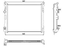 NRF 53032 - Material aletas refrigeradoras: Aluminio<br>Profundidad de red [mm]: 23<br>Longitud de red [mm]: 480<br>Ancho de red [mm]: 415<br>Ø entrada [mm]: 32<br>Ø salida [mm]: 32<br>Tipo radiador: Aletas refrigeración unidas mecánicamente<br>Artículo complementario / información complementaria 2: sin depósito de compensación<br>Artículo complementario / información complementaria 2: sin bastidor<br>Artículo complementario/Información complementaria: sin junta<br>Material depósitos de agua (radiador): Plástico<br>