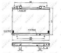 NRF 53200 - Equipamiento de vehículo: para vehículos sin aire acondicionado<br>Material aletas refrigeradoras: Aluminio<br>Profundidad de red [mm]: 34<br>Longitud de red [mm]: 510<br>Ancho de red [mm]: 416<br>Tipo radiador: Aletas refrigeración unidas mecánicamente<br>Material depósitos de agua (radiador): Plástico<br>