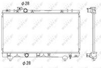 NRF 53338 - Material aletas refrigeradoras: Aluminio<br>Profundidad de red [mm]: 16<br>Longitud de red [mm]: 325<br>Ancho de red [mm]: 638<br>Ø entrada [mm]: 28<br>Ø salida [mm]: 28<br>Tipo radiador: Aletas refrigeración soldadas<br>Artículo complementario / información complementaria 2: sin depósito de compensación<br>Artículo complementario / información complementaria 2: sin bastidor<br>Artículo complementario/Información complementaria: con enfriador de aceite<br>Artículo complementario/Información complementaria: sin junta<br>Material depósitos de agua (radiador): Plástico<br>