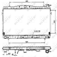 NRF 53505 - Clase de caja de cambios: Caja de cambios manual, 5 marchas<br>Material: Aluminio<br>Longitud de red [mm]: 664<br>Ancho de red [mm]: 375<br>Profundidad de red [mm]: 16<br>Tipo radiador: Aletas refrigeración soldadas<br>