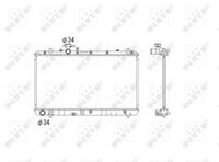 NRF 53581 - año construcción hasta: 12/2011<br>Clase de caja de cambios: Automática, 4 vel.<br>Material: Aluminio<br>Calefacción / Refrigeración: para vehículos con radiador combinado agua/aceite<br>Longitud de red [mm]: 709<br>Ancho de red [mm]: 375<br>Profundidad de red [mm]: 16<br>Tipo radiador: Aletas refrigeración soldadas<br>