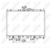 NRF 53686 - Tipo radiador: Aletas refrigeración soldadas<br>Longitud de red [mm]: 658<br>Ancho de red [mm]: 425<br>Profundidad de red [mm]: 16<br>Material depósitos de agua (radiador): Plástico<br>Clase de caja de cambios: Caja de cambios manual<br>Ancho de embalaje [cm]: 13,50<br>Peso neto [g]: 2600<br>h embalaje [cm]: 64,50<br>long. de embalaje [cm]: 79,0<br>