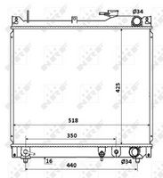 NRF 53914 - Clase de caja de cambios: Caja de cambios manual, 5 marchas<br>Material: Aluminio<br>Longitud de red [mm]: 518<br>Ancho de red [mm]: 425<br>Profundidad de red [mm]: 16<br>Tipo radiador: Aletas refrigeración soldadas<br>