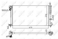 NRF 58101A - año construcción desde: 02/1997<br>Material: Aluminio<br>Longitud de red [mm]: 669<br>Ancho de red [mm]: 366<br>Profundidad de red [mm]: 29<br>para OE N°: 133056<br>Artículo complementario / información complementaria 2: con piezas de montaje<br>Tipo radiador: Aletas refrigeración soldadas<br>