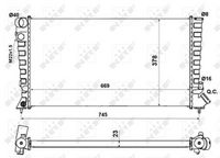 NRF 58189A - año construcción desde: 02/1997<br>Material: Aluminio<br>Longitud de red [mm]: 669<br>Ancho de red [mm]: 366<br>Profundidad de red [mm]: 29<br>para OE N°: 96324662<br>Artículo complementario / información complementaria 2: con piezas de montaje<br>Tipo radiador: Aletas refrigeración soldadas<br>