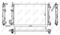 NRF 58203A - Material: Aluminio<br>Longitud de red [mm]: 649<br>Ancho de red [mm]: 403<br>Profundidad de red [mm]: 18<br>Artículo complementario / información complementaria 2: con piezas de montaje<br>Tipo radiador: Aletas refrigeración soldadas<br>