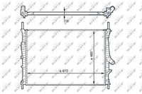 NRF 58441 - Equipamiento de vehículo: para vehículos con climatizador<br>Equipamiento de vehículo: para vehículos sin aire acondicionado<br>Norma de emisiones: Euro 4 (D4)<br>Material: Aluminio<br>Longitud de red [mm]: 378<br>Ancho de red [mm]: 770<br>Profundidad de red [mm]: 24<br>Versión: Alternative<br>Tipo radiador: Aletas refrigeración unidas mecánicamente<br>