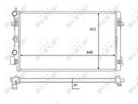 NRF 59056 - año construcción desde: 11/2009<br>Material: Aluminio<br>Longitud de red [mm]: 649<br>Ancho de red [mm]: 342<br>Profundidad de red [mm]: 23<br>Versión: Alternative<br>Tipo radiador: Aletas refrigeración unidas mecánicamente<br>