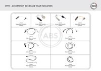 A.B.S. 39998 - Lado de montaje: Eje delantero<br>Tipo de freno: Discos<br>Longitud [mm]: 150<br>Peso [kg]: 0,03<br>Número de indicadores de desgaste [por eje]: 2<br>