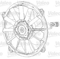 VALEO 696091 - Potencia nominal [W]: 240<br>Diámetro [mm]: 385<br>Artículo complementario / información complementaria 2: sin bastidor de ventilador radiador (armazón)<br>Forma del enchufe: oval<br>Número paletas de ventilador: 7<br>