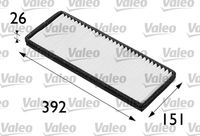 VALEO 698164 - Calefacción / Refrigeración: para vehículos con filtro de carbón activado<br>Tipo de filtro: Filtro de carbón activado<br>Longitud [mm]: 388<br>Ancho [mm]: 148<br>Altura [mm]: 25<br>Versión básica (art. n.º): 53.013.00<br>Versión de alta eficiencia con carbón activo (art. n.º): 34.195.00<br>