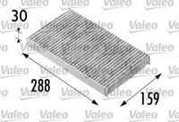 VALEO 698687 - año construcción hasta: 09/2002<br>Vehículo con dirección a la izquierda / derecha: para vehic. dirección izquierda<br>Cantidad: 1<br>Tipo de filtro: Filtro de partículas<br>Longitud [mm]: 288<br>Ancho [mm]: 160<br>Altura [mm]: 30<br>