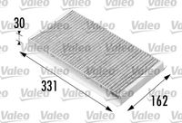 VALEO 698710 - para OE N°: 1808624<br>Calefacción / Refrigeración: para vehículos con filtro de carbón activado<br>Tipo de filtro: Filtro de carbón activado<br>Longitud [mm]: 331<br>Ancho [mm]: 163<br>Altura [mm]: 31<br>Versión básica (art. n.º): 53.045.00<br>Versión de alta eficiencia con carbón activo (art. n.º): 34.100.00<br>