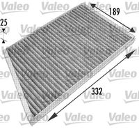 VALEO 698743 - año construcción desde: 06/2005<br>Equipamiento de vehículo: para vehículos con climatizador automático<br>Cantidad: 2<br>Tipo de filtro: Filtro de carbón activado<br>Longitud [mm]: 184<br>Longitud 1 [mm]: 184<br>Longitud 2 [mm]: 199<br>Ancho [mm]: 136<br>Ancho 1 [mm]: 170<br>Ancho 2 [mm]: 194<br>Altura [mm]: 40<br>Altura 1 [mm]: 40<br>Altura 2 [mm]: 40<br>