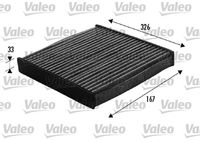 VALEO 698748 - año construcción hasta: 09/2012<br>Tipo de filtro: Filtro de partículas<br>Longitud [mm]: 326<br>Ancho [mm]: 169<br>Altura [mm]: 32<br>