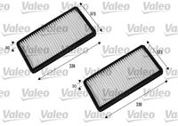 VALEO 698856 - año construcción hasta: 02/2005<br>Tipo de filtro: Filtro de carbón activado<br>Longitud [mm]: 313<br>Ancho [mm]: 162<br>Altura [mm]: 30<br>