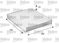 VALEO 698882 - Lado de montaje: habitáculo<br>Calefacción / Refrigeración: para vehículos con filtro de carbón activado<br>Tipo de filtro: Filtro de carbón activado<br>Longitud [mm]: 235<br>Ancho [mm]: 209<br>Altura [mm]: 34<br>Versión básica (art. n.º): 53.102.00<br>Versión de alta eficiencia con carbón activo (art. n.º): 34.136.00<br>