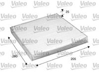 VALEO 698885 - Cantidad: 1<br>Tipo de filtro: Filtro de carbón activado<br>Longitud [mm]: 284<br>Ancho [mm]: 207<br>Altura [mm]: 30<br>