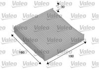 VALEO 698886 - Tipo de filtro: Filtro de partículas<br>Longitud [mm]: 177<br>Ancho [mm]: 183<br>Altura [mm]: 30<br>Versión con carbón activo (art. n.º): 54.274.00<br>Versión de alta eficiencia con carbón activo (art. n.º): 34.274.00<br>