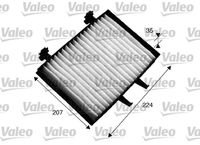 VALEO 715547 - Equipamiento de vehículo: para vehículos con climatizador<br>Tipo de filtro: Filtro de partículas<br>Longitud [mm]: 214<br>Ancho [mm]: 155<br>Altura [mm]: 25<br>