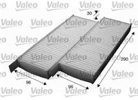 VALEO 715554 - Tipo de filtro: Filtro de carbón activado<br>Longitud [mm]: 291<br>Ancho [mm]: 95<br>Altura [mm]: 30<br>Versión básica (art. n.º): 53.154.00<br>Versión de alta eficiencia con carbón activo (art. n.º): 34.172.00<br>