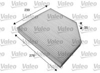 VALEO 715579 - Calefacción / Refrigeración: para vehículos con filtro de carbón activado<br>Tipo de filtro: Filtro de carbón activado<br>Longitud [mm]: 279<br>Ancho [mm]: 241<br>Altura [mm]: 35<br>Versión básica (art. n.º): 53.153.00<br>Versión de alta eficiencia con carbón activo (art. n.º): 34.168.00<br>