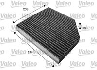 VALEO 715580 - Cantidad: 1<br>Tipo de filtro: Filtro de partículas<br>Longitud [mm]: 279<br>Ancho [mm]: 239<br>Altura [mm]: 36<br>