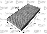 VALEO 715613 - para OE N°: 1497498080<br>Equipamiento de vehículo: para vehículos con climatizador<br>Tipo de filtro: Filtro de carbón activado<br>Longitud [mm]: 377<br>Ancho [mm]: 176<br>Altura [mm]: 48<br>Versión básica (art. n.º): 53.136.00<br>Versión de alta eficiencia con carbón activo (art. n.º): 34.160.00<br>