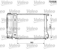 VALEO 731508 - año construcción hasta: 04/1993<br>Clase de caja de cambios: Caja de cambios manual, 5 marchas<br>Equipamiento de vehículo: para vehículos con climatizador (regulado manualmente)<br>Ancho de red [mm]: 440<br>Longitud de red [mm]: 322<br>Profundidad de red [mm]: 34<br>Material: Aluminio<br>Ø entrada [mm]: 40<br>Ø salida [mm]: 40<br>Calefacción / Refrigeración: con depósito de compensación<br>Calefacción / Refrigeración: para vehículos sin radiador de aceite<br>Artículo complementario / información complementaria 2: sin regulador de refrigerante<br>Peso [kg]: 4,68<br>