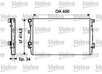 VALEO 732872 - Equipamiento de vehículo: para vehículos con climatizador<br>Zonas climáticas: para zonas de clima cálido<br>Material aletas refrigeradoras: Aluminio<br>Tipo radiador: Aletas refrigeración unidas mecánicamente<br>Ø salida [mm]: 32<br>Ø entrada [mm]: 32<br>Profundidad de red [mm]: 34<br>Ancho de red [mm]: 452<br>Material depósitos de agua (radiador): Plástico<br>Longitud de red [mm]: 650<br>para OE N°: 1K0121251L<br>para OE N°: 5K0121251J<br>Restricción de fabricante: PrascoSelection<br>Artículo complementario / información complementaria 2: Con acoplamientos rápidos<br>