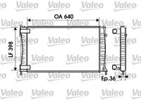 VALEO 734760 - Material aletas refrigeradoras: Aluminio<br>Profundidad de red [mm]: 23<br>Longitud de red [mm]: 640<br>Ancho de red [mm]: 378<br>Ø entrada [mm]: 40<br>Ø salida [mm]: 40<br>Tipo radiador: Aletas refrigeración unidas mecánicamente<br>Artículo complementario / información complementaria 2: sin depósito de compensación<br>Artículo complementario/Información complementaria: sin junta<br>Material depósitos de agua (radiador): Plástico<br>