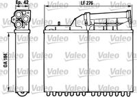 VALEO 883982 - Material: Aluminio<br>Longitud de red [mm]: 184<br>Ancho de red [mm]: 276<br>Profundidad de red [mm]: 42<br>Artículo complementario / información complementaria 2: con arandela de caucho<br>Tipo radiador: Aletas refrigeración unidas mecánicamente<br>